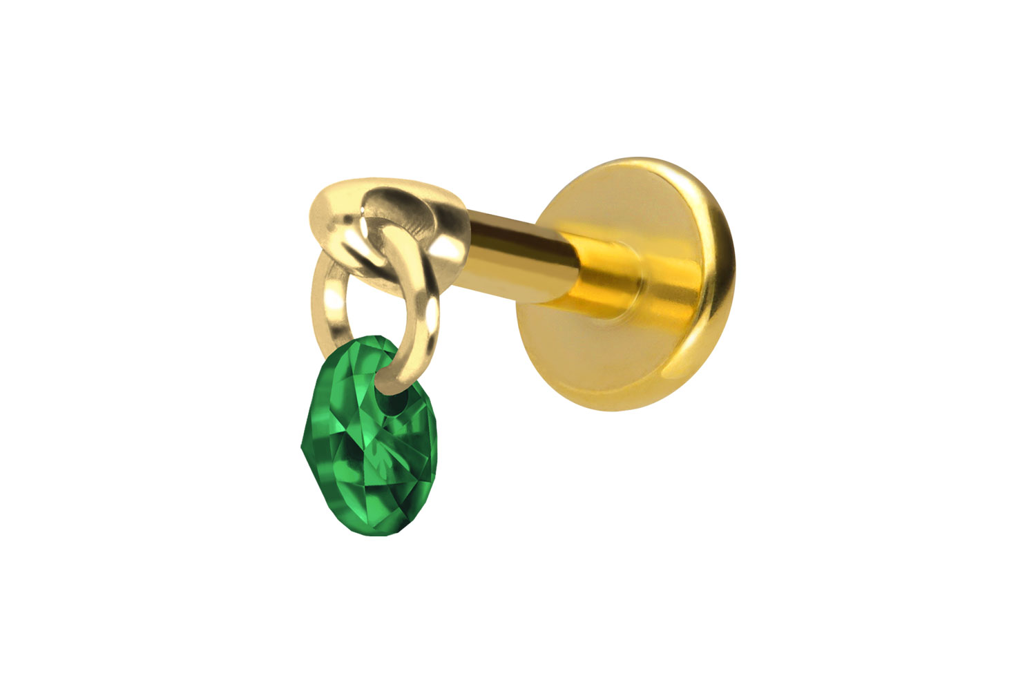 Titan Labret Piercing mit Innengewinde RUNDER KRISTALL